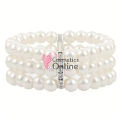 Bratara eleganta de mana BRM005MM Aargintie cu cristale si perle 